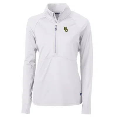 Cutter & Buck White Baylor Bears Adapt Eco Knit Half-zip Pullover Jacket