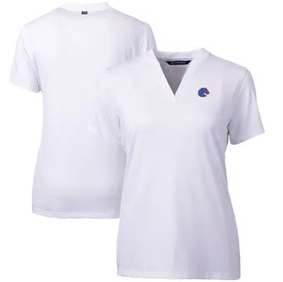 Cutter & Buck White Boise State Broncos Forge Blade V-neck Top