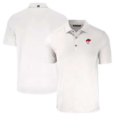 Cutter & Buck White Buffalo Bills Throwback Forge Eco Stretch Recycled Polo In Neutral