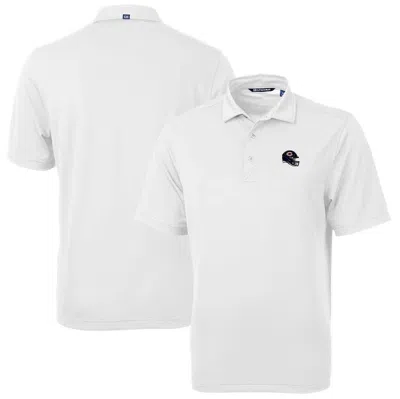 Cutter & Buck White Chicago Bears Helmet Virtue Eco Pique Recycled Polo