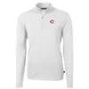 CUTTER & BUCK CUTTER & BUCK WHITE CINCINNATI REDS BIG & TALL VIRTUE ECO PIQUE QUARTER-ZIP PULLOVER JACKET