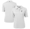 CUTTER & BUCK CUTTER & BUCK WHITE CLEVELAND GUARDIANS AMERICANA LOGO DRYTEC VIRTUE ECO PIQUE RECYCLED POLO