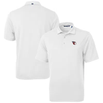 Cutter & Buck White Cleveland Guardians Virtue Eco Pique Recycled Polo