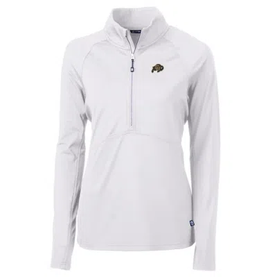 Cutter & Buck White Colorado Buffaloes Adapt Eco Knit Half-zip Pullover Jacket