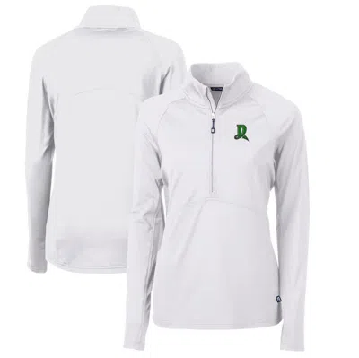 Cutter & Buck White Dayton Dragons Adapt Eco Knit Stretch Recycled Half-zip Top