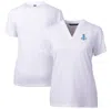 Cutter & Buck Women's White Eastern Kentucky Colonels Forge Blade V-neck Top In White
