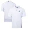 CUTTER & BUCK CUTTER & BUCK WHITE DETROIT LIONS THROWBACK LOGO VIRTUE ECO PIQUE TILE RECYCLED POLO