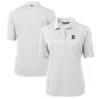 CUTTER & BUCK CUTTER & BUCK  WHITE DETROIT TIGERS DRYTEC VIRTUE ECO PIQUE RECYCLED POLO