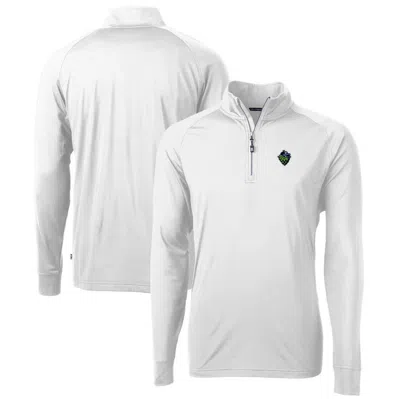 Cutter & Buck White Hillsboro Hops Adapt Eco Knit Stretch Recycled Quarter-zip Pullover