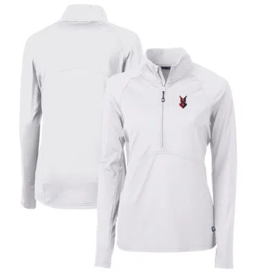 Cutter & Buck White Indianapolis Indians Adapt Eco Knit Stretch Recycled Half-zip Top