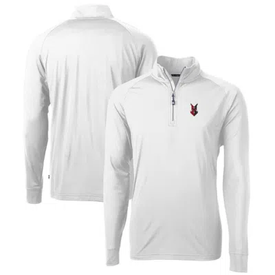 Cutter & Buck White Indianapolis Indians Adapt Eco Knit Stretch Recycled Quarter-zip Pullover