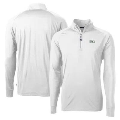 Cutter & Buck White Ivy League Drytec Adapt Eco Knit Stretch Recycled Quarter Zip Pullover