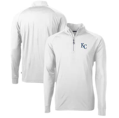 Cutter & Buck White Kansas City Royals Adapt Eco Knit Stretch Recycled Quarter-zip Pullover Top
