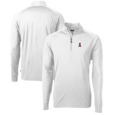 Cutter & Buck White Los Angeles Angels Adapt Eco Knit Stretch Recycled Quarter-zip Pullover Top