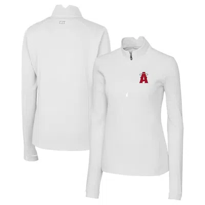 Cutter & Buck White Los Angeles Angels City Connect Traverse Stretch Quarter-zip Pullover Top