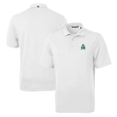 Cutter & Buck White Marshall Thundering Herd Team Big & Tall Virtue Eco Pique Recycled Polo