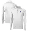 CUTTER & BUCK CUTTER & BUCK WHITE NEW ENGLAND PATRIOTS ADAPT ECO KNIT STRETCH RECYCLED QUARTER-ZIP THROWBACK PULLO