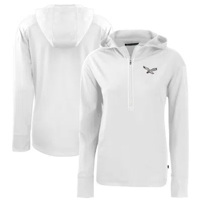Cutter & Buck White Philadelphia Eagles Throwback Daybreak Eco Recycled Half-zip Hoodie
