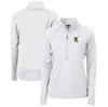 CUTTER & BUCK CUTTER & BUCK WHITE PITTSBURGH STEELERS THROWBACK LOGO ADAPT ECO KNIT STRETCH RECYCLED HALF-ZIP PULL