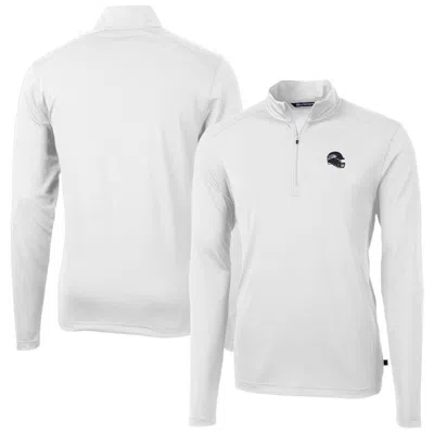 Cutter & Buck White Seattle Seahawks Helmet Virtue Eco Pique Recycled Quarter-zip Pullover Top