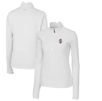 Cutter & Buck White Southern Illinois Salukis Traverse Stretch Quarter-zip Pullover Top