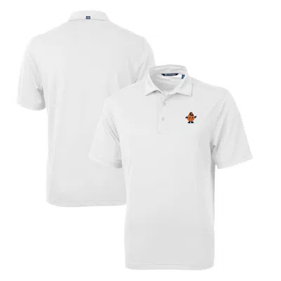 Cutter & Buck White Syracuse Orange Big & Tall Virtue Eco Pique Recycled Drytec Polo