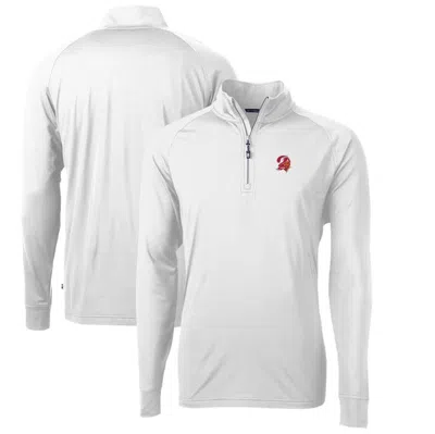 Cutter & Buck White Tampa Bay Buccaneers Adapt Eco Knit Stretch Recycled Quarter-zip Throwback Pullo