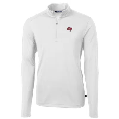 Cutter & Buck White Tampa Bay Buccaneers Big & Tall Virtue Eco Pique Quarter-zip Pullover Jacket