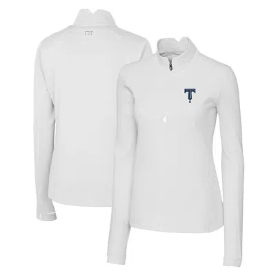 Cutter & Buck White Tulsa Drillers Traverse Drytec Stretch Quarter-zip Pullover Top