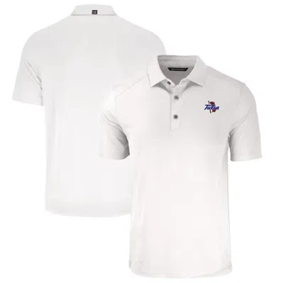 Cutter & Buck White Tulsa Golden Hurricane Big & Tall Forge Eco Stretch Recycled Polo