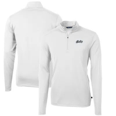 Cutter & Buck White Ucf Knights Citronaut Adapt Eco Pique Recycled Quarter-zip Pullover Top