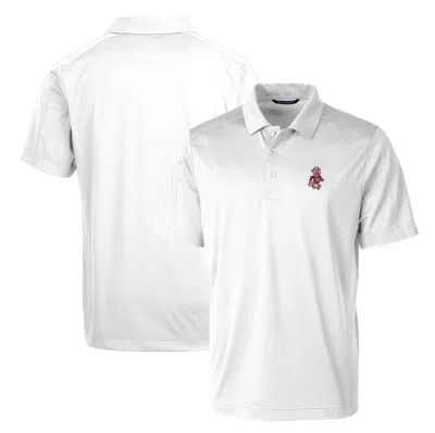 Cutter & Buck White Washington State Cougars Primary Team Logo Prospect Textured Stretch Polo
