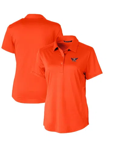 Cutter & Buck Women's Auburn Tigers Vault Prospect Textured Stretch Polo In Orange