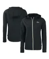 Cutter & Buck Women's Black Detroit Lions Daybreak Eco Full-zip Hoodie In Black