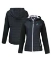 Cutter & Buck Women's Black Detroit Lions Rainier Primaloft Eco Full-zip Hybrid Jacket In Black