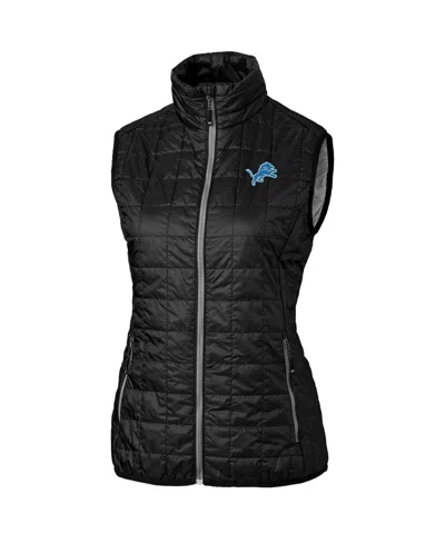 Cutter & Buck Women's Black Detroit Lions Rainier Primaloft Full-zip Vest