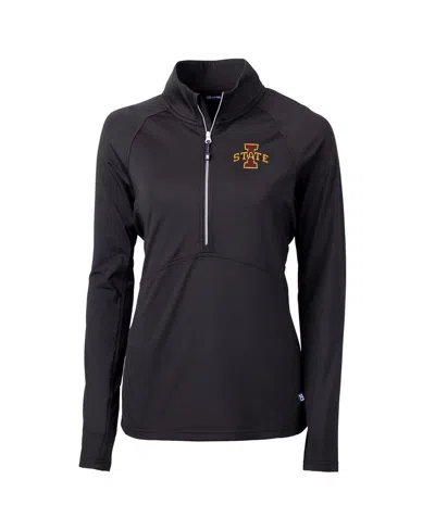 Cutter & Buck Women's Black Iowa State Cyclones Adapt Eco Knit Half-zip Pullover Jacket
