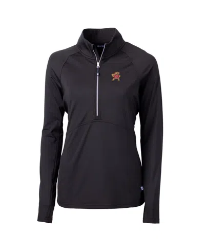 Cutter & Buck Women's Black Maryland Terrapins Adapt Eco Knit Half-zip Pullover Jacket