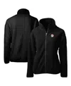 Cutter & Buck Women's Black Miami Dolphins Throwback Logo Cascade Eco Sherpa Fleece Full-zip Jacket In Black