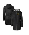 Cutter & Buck Women's Black Missouri Tigers Vault Rainier Primaloft Eco Hooded Long Coat In Black