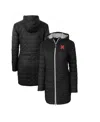 Cutter & Buck Women's Black Nebraska Huskers Rainier Primaloft Eco Hooded Long Coat In Black