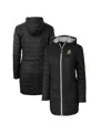 Cutter & Buck Women's Black Oregon Ducks Rainier Primaloft Eco Hooded Long Coat In Black