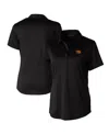 Cutter & Buck Women's Black Oregon State Beavers Prospect Textured Stretch Polo Top In Black