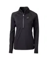 Cutter & Buck Women's Black Purdue Boilermakers Adapt Eco Knit Half-zip Pullover Jacket In Black