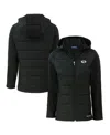 Cutter & Buck Women's Black San Francisco 49ers Evoke Hybrid Eco Softshell Full-zip Hoodie Jacket In Black