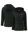Cutter & Buck Women's Black San Francisco 49ers Throwback Evoke Hybrid Eco Softshell Full-zip Hoodie Jacket In Black