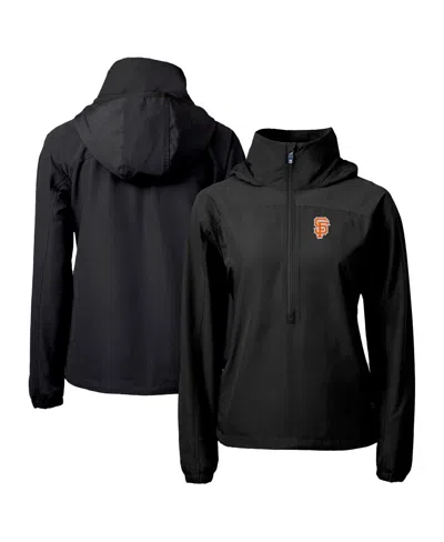 Cutter & Buck Women's Black San Francisco Giants City Connect Charter Eco Half-zip Anorak Jacket