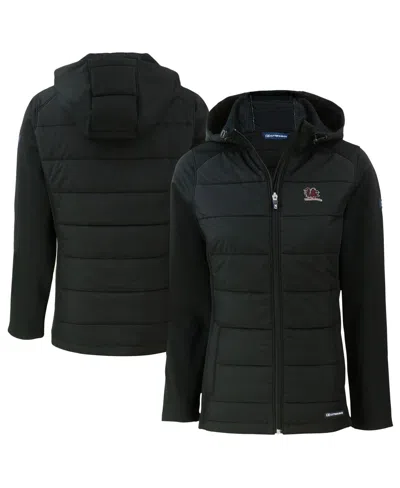 Cutter & Buck Women's Black South Carolina Gamecocks Vault Evoke Hybrid Eco Softshell Full-zip Hooded Jacket