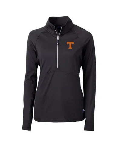 Cutter & Buck Women's Black Tennessee Volunteers Adapt Eco Knit Half-zip Pullover Jacket