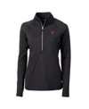 Cutter & Buck Women's Black South Carolina Gamecocks Adapt Eco Knit Half-zip Pullover Jacket In Black